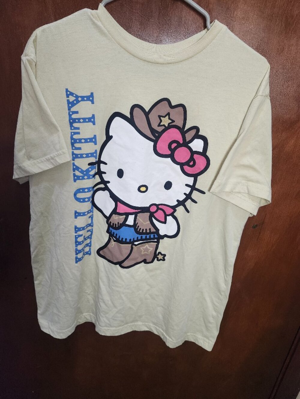 Hello Kitty Womens Tee Shirt Western Cowgirl Tee Shirt XL